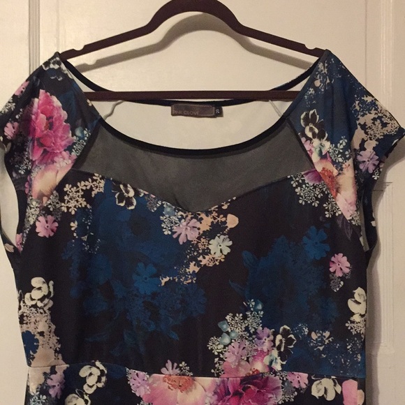 Pink Clove floral dress mesh front 20 - Picture 2 of 4